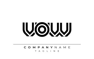 VOW Yaratıcı Eşsiz Modern Harf Logosu Tasarımı. Benzersiz bir harf dizaynına sahip stilize logo, soyut minimalist estetik ve modern cazibe sunar.