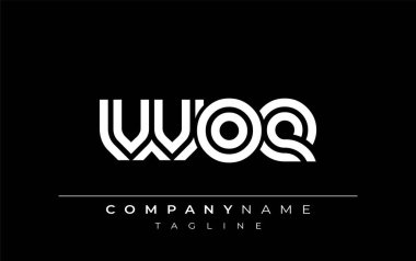 WOE Yaratıcı Eşsiz Modern Harf Logosu Tasarımı. Benzersiz bir harf dizaynına sahip stilize logo, soyut minimalist estetik ve modern cazibe sunar.