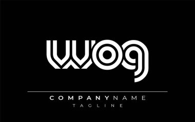 WOG Yaratıcı Eşsiz Modern Harf Logosu Tasarımı. Benzersiz bir harf dizaynına sahip stilize logo, soyut minimalist estetik ve modern cazibe sunar.