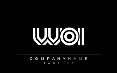 WOI Yaratıcı Eşsiz Modern Harf Logosu Tasarımı. Benzersiz bir harf dizaynına sahip stilize logo, soyut minimalist estetik ve modern cazibe sunar.