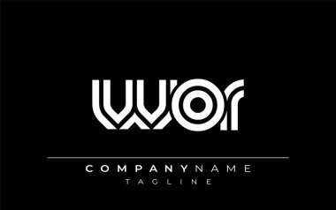 WOR Yaratıcı Eşsiz Modern Harf Logosu Tasarımı. Benzersiz bir harf dizaynına sahip stilize logo, soyut minimalist estetik ve modern cazibe sunar.