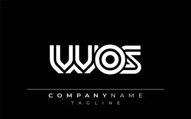 WOS Yaratıcı Eşsiz Modern Harf Logosu Tasarımı. Benzersiz bir harf dizaynına sahip stilize logo, soyut minimalist estetik ve modern cazibe sunar.