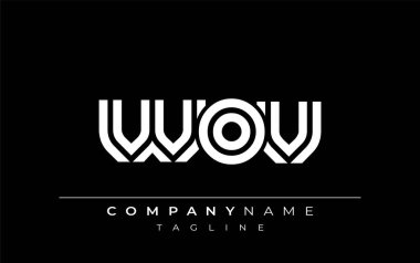 WOV Yaratıcı Eşsiz Modern Harf Logosu Tasarımı. Benzersiz bir harf dizaynına sahip stilize logo, soyut minimalist estetik ve modern cazibe sunar.