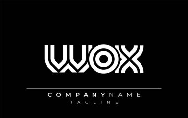 WOX Yaratıcı Eşsiz Modern Harf Logosu Tasarımı. Benzersiz bir harf dizaynına sahip stilize logo, soyut minimalist estetik ve modern cazibe sunar.
