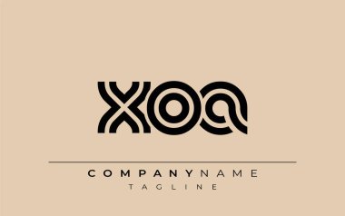 XOA Yaratıcı Eşsiz Modern Harf Logosu Tasarımı. Benzersiz bir harf dizaynına sahip stilize logo, soyut minimalist estetik ve modern cazibe sunar.