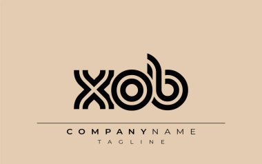 XOB Yaratıcı Eşsiz Modern Harf Logosu Tasarımı. Benzersiz bir harf dizaynına sahip stilize logo, soyut minimalist estetik ve modern cazibe sunar.