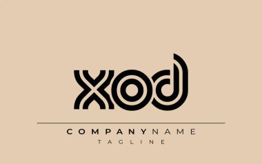 XOD Yaratıcı Eşsiz Modern Harf Logosu Tasarımı. Benzersiz bir harf dizaynına sahip stilize logo, soyut minimalist estetik ve modern cazibe sunar.