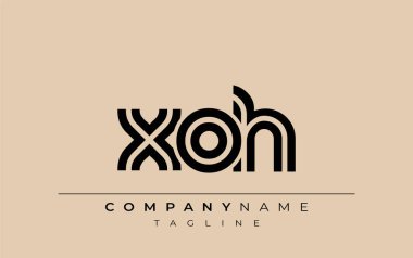 XOH Yaratıcı Eşsiz Modern Harf Logosu Tasarımı. Benzersiz bir harf dizaynına sahip stilize logo, soyut minimalist estetik ve modern cazibe sunar.