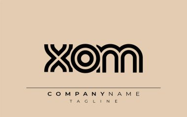 XOM Yaratıcı Eşsiz Modern Harf Logosu Tasarımı. Benzersiz bir harf dizaynına sahip stilize logo, soyut minimalist estetik ve modern cazibe sunar.