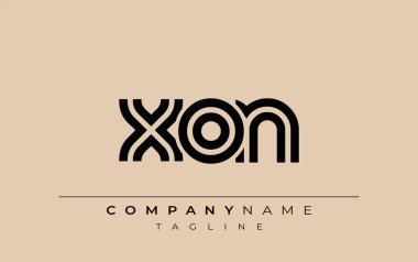 XON Yaratıcı Eşsiz Modern Harf Logosu Tasarımı. Benzersiz bir harf dizaynına sahip stilize logo, soyut minimalist estetik ve modern cazibe sunar.