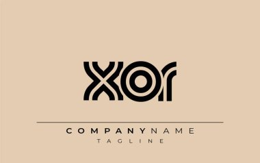 XOR Yaratıcı Eşsiz Modern Harf Logosu Tasarımı. Benzersiz bir harf dizaynına sahip stilize logo, soyut minimalist estetik ve modern cazibe sunar.