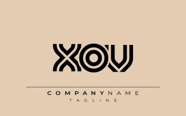 XOV Yaratıcı Eşsiz Modern Harf Logosu Tasarımı. Benzersiz bir harf dizaynına sahip stilize logo, soyut minimalist estetik ve modern cazibe sunar.