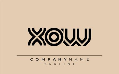 XOW Yaratıcı Eşsiz Modern Harf Logosu Tasarımı. Benzersiz bir harf dizaynına sahip stilize logo, soyut minimalist estetik ve modern cazibe sunar.