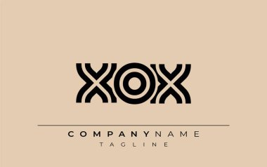 XOX Yaratıcı Eşsiz Modern Harf Logosu Tasarımı. Benzersiz bir harf dizaynına sahip stilize logo, soyut minimalist estetik ve modern cazibe sunar.