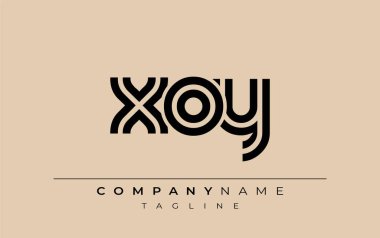 XOY Yaratıcı Eşsiz Modern Harf Logosu Tasarımı. Benzersiz bir harf dizaynına sahip stilize logo, soyut minimalist estetik ve modern cazibe sunar.