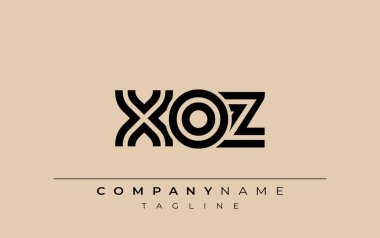 XOZ Yaratıcı Eşsiz Modern Harf Logosu Tasarımı. Benzersiz bir harf dizaynına sahip stilize logo, soyut minimalist estetik ve modern cazibe sunar.