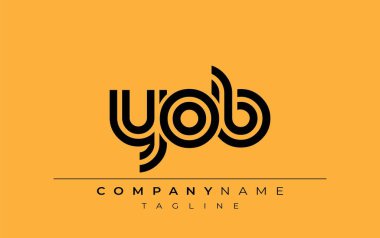 YOB Yaratıcı Eşsiz Modern Harf Logosu Tasarımı. Benzersiz bir harf dizaynına sahip stilize logo, soyut minimalist estetik ve modern cazibe sunar.