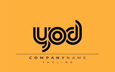 YOD Yaratıcı Eşsiz Modern Harf Logosu Tasarımı. Benzersiz bir harf dizaynına sahip stilize logo, soyut minimalist estetik ve modern cazibe sunar.