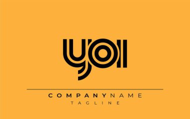 YOI Yaratıcı Eşsiz Modern Harf Logosu Tasarımı. Benzersiz bir harf dizaynına sahip stilize logo, soyut minimalist estetik ve modern cazibe sunar.