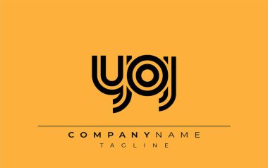 YOJ Yaratıcı Eşsiz Modern Harf Logosu Tasarımı. Benzersiz bir harf dizaynına sahip stilize logo, soyut minimalist estetik ve modern cazibe sunar.