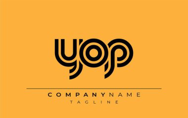 YOP Yaratıcı Eşsiz Modern Harf Logosu Tasarımı. Benzersiz bir harf dizaynına sahip stilize logo, soyut minimalist estetik ve modern cazibe sunar.
