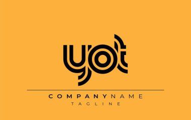 YOT Yaratıcı Eşsiz Modern Harf Logosu Tasarımı. Benzersiz bir harf dizaynına sahip stilize logo, soyut minimalist estetik ve modern cazibe sunar.