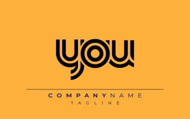 You Creative Unique Modern Harf Logosu Tasarımı. Benzersiz bir harf dizaynına sahip stilize logo, soyut minimalist estetik ve modern cazibe sunar.