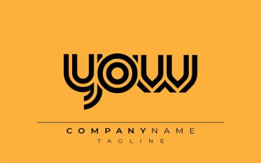 YOW Yaratıcı Eşsiz Modern Harf Logosu Tasarımı. Benzersiz bir harf dizaynına sahip stilize logo, soyut minimalist estetik ve modern cazibe sunar.