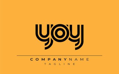 YOY Yaratıcı Eşsiz Modern Harf Logosu Tasarımı. Benzersiz bir harf dizaynına sahip stilize logo, soyut minimalist estetik ve modern cazibe sunar.
