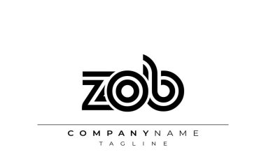 ZOB Yaratıcı Eşsiz Modern Harf Logosu Tasarımı. Benzersiz bir harf dizaynına sahip stilize logo, soyut minimalist estetik ve modern cazibe sunar.