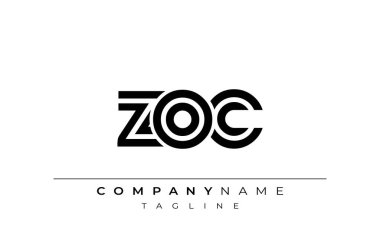 ZOC Yaratıcı Eşsiz Modern Harf Logosu Tasarımı. Benzersiz bir harf dizaynına sahip stilize logo, soyut minimalist estetik ve modern cazibe sunar.