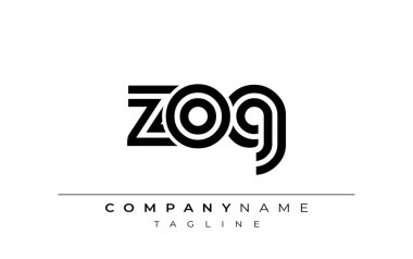 ZOG Yaratıcı Eşsiz Modern Harf Logosu Tasarımı. Benzersiz bir harf dizaynına sahip stilize logo, soyut minimalist estetik ve modern cazibe sunar.