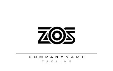 ZOS Yaratıcı Eşsiz Modern Harf Logosu Tasarımı. Benzersiz bir harf dizaynına sahip stilize logo, soyut minimalist estetik ve modern cazibe sunar.