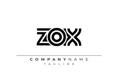 ZOX Yaratıcı Eşsiz Modern Harf Logosu Tasarımı. Benzersiz bir harf dizaynına sahip stilize logo, soyut minimalist estetik ve modern cazibe sunar.