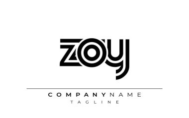 ZOY Yaratıcı Eşsiz Modern Harf Logosu Tasarımı. Benzersiz bir harf dizaynına sahip stilize logo, soyut minimalist estetik ve modern cazibe sunar.