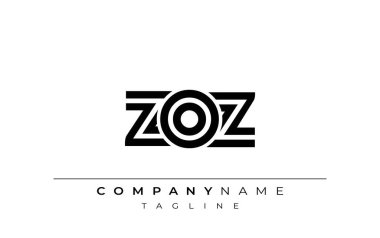 ZOZ Yaratıcı Eşsiz Modern Harf Logosu Tasarımı. Benzersiz bir harf dizaynına sahip stilize logo, soyut minimalist estetik ve modern cazibe sunar.