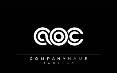 AOC Yaratıcı Eşsiz Modern Harf Logosu Tasarımı. Benzersiz bir harf dizaynına sahip stilize logo, soyut minimalist estetik ve modern cazibe sunar.