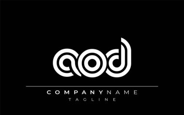 AOD Yaratıcı Eşsiz Modern Harf Logosu Tasarımı. Benzersiz bir harf dizaynına sahip stilize logo, soyut minimalist estetik ve modern cazibe sunar.