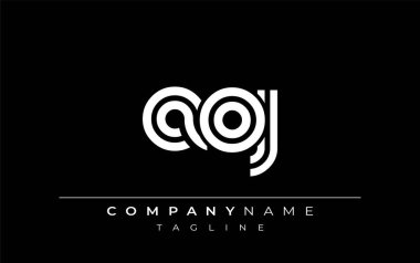 AOJ Yaratıcı Eşsiz Modern Harf Logosu Tasarımı. Benzersiz bir harf dizaynına sahip stilize logo, soyut minimalist estetik ve modern cazibe sunar.