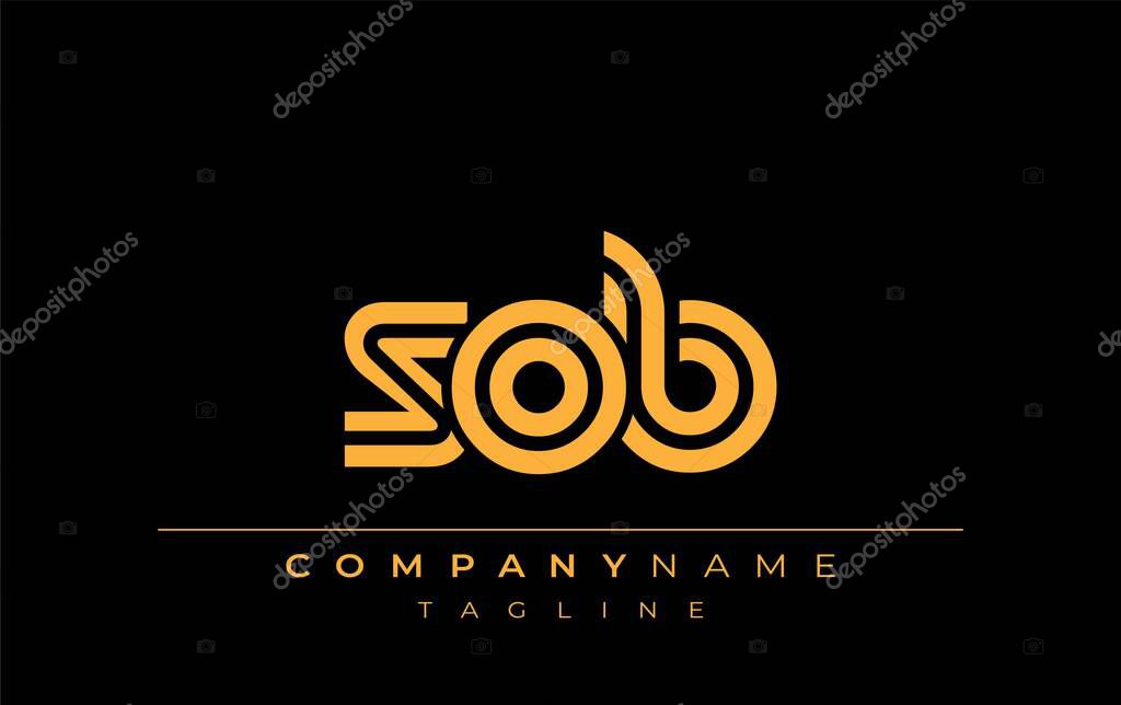 SOB Creative Unique Modern Letter Logo Design. Stylized logo featuring a unique letter design, presenting abstract minimalist aesthetics and modern appeal.