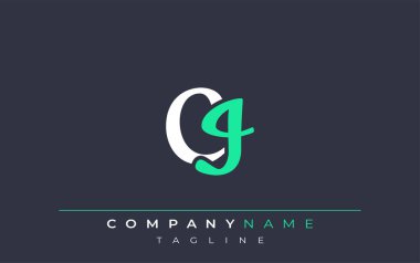 Zarif Biçimli CI Harf Tasarımı. Beyaz ve Teal Gölgeli Monogram Harfleri içeren Modern Logo