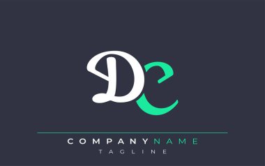 Zarif Stilize DC Harf Tasarımı. Beyaz ve Teal Gölgeli Monogram Harfleri içeren Modern Logo