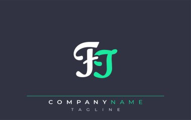 Zarif Biçimli FT Harf Tasarımı. Beyaz ve Teal Gölgeli Monogram Harfleri içeren Modern Logo