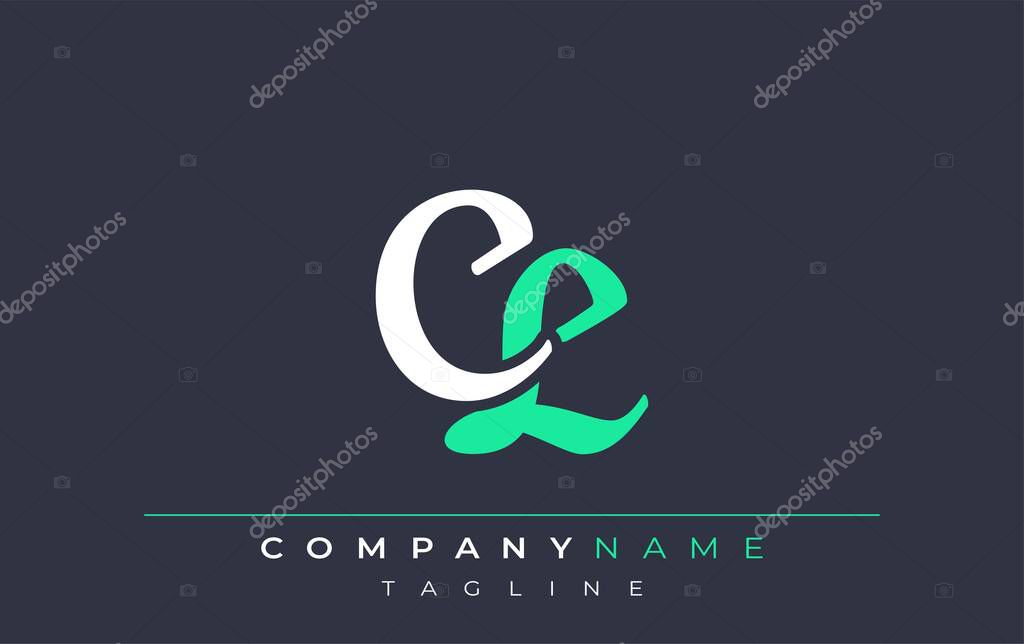 Elegant Stylized CL Lettering Design. Stylish Modern Logo featuring Monogram Letters in White and Teal Shade
