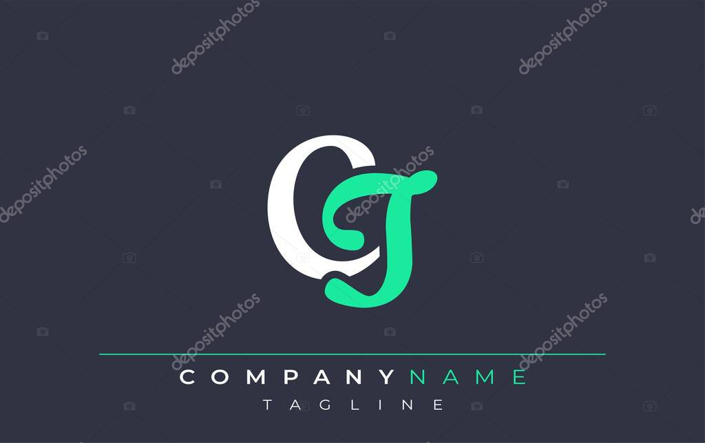 Elegant Stylized CT Lettering Design. Stylish Modern Logo featuring Monogram Letters in White and Teal Shade