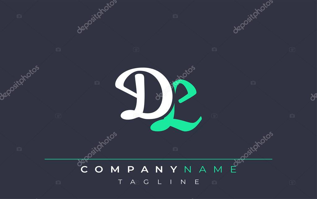 Elegant Stylized DL Lettering Design. Stylish Modern Logo featuring Monogram Letters in White and Teal Shade