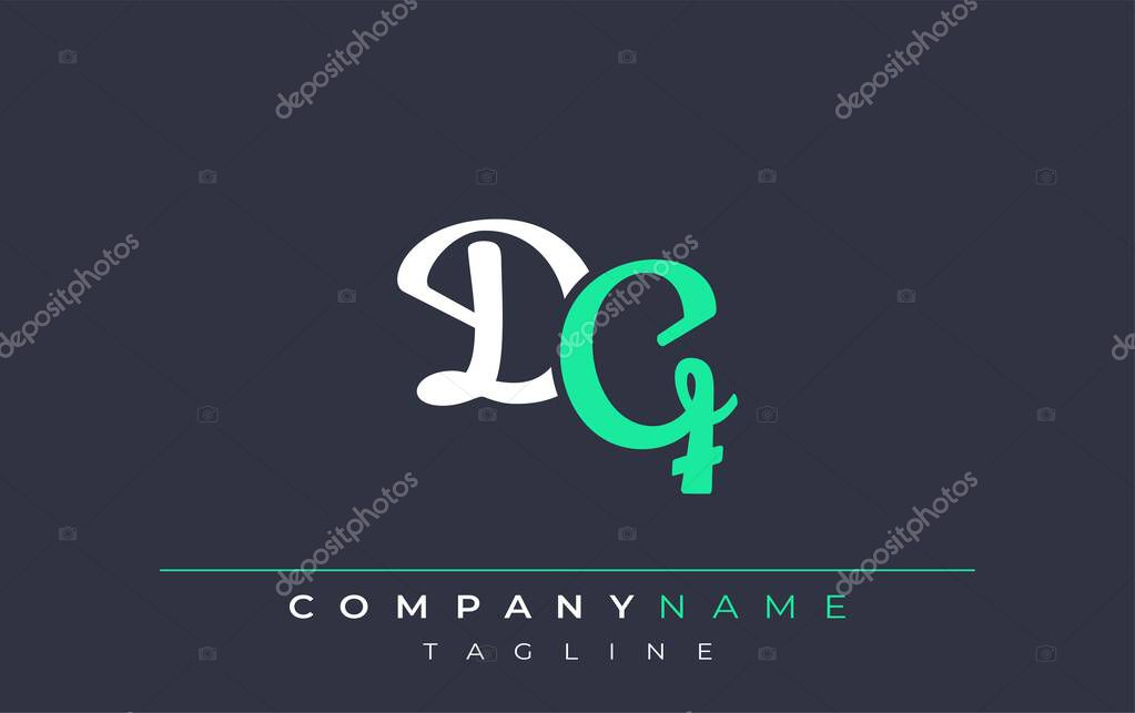 Elegant Stylized DQ Lettering Design. Stylish Modern Logo featuring Monogram Letters in White and Teal Shade