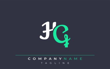 Zarif Biçimli Karargah Harf Tasarımı. Beyaz ve Teal Gölgeli Monogram Harfleri içeren Modern Logo