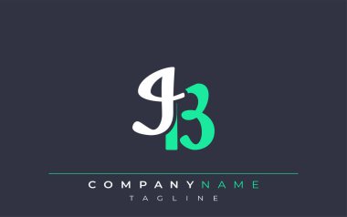 Zarif stilize edilmiş IB Harf Tasarımı. Beyaz ve Teal Gölgeli Monogram Harfleri içeren Modern Logo