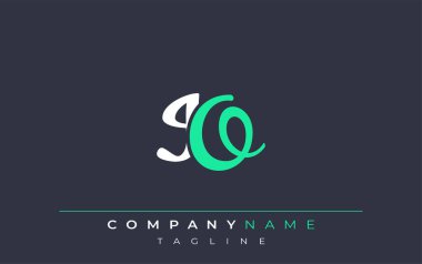 Zarif Biçimli IO Harf Tasarımı. Beyaz ve Teal Gölgeli Monogram Harfleri içeren Modern Logo